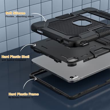 SKALO iPad 10.9 (2022) Extra Stöttåligt Armor Shockproof Skal - Svart