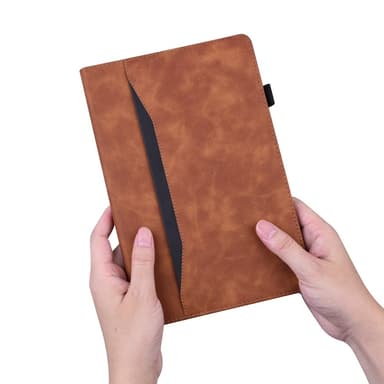 SKALO Samsung Tab S7/S8 PU-Läder Plånboksfodral med Penn Hållare - Brun
