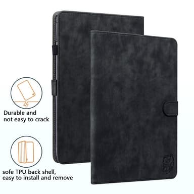 SKALO Lenovo Tab P12 Cute Tiger PU-Läder Fodral - Svart