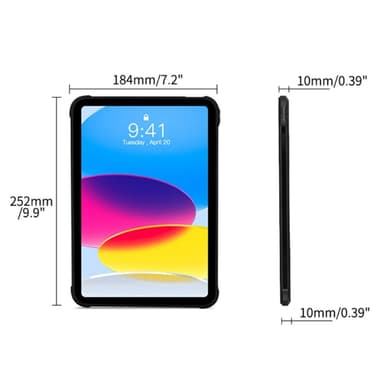 SKALO iPad 10.9 (2022) Hybrid Skal - Svart