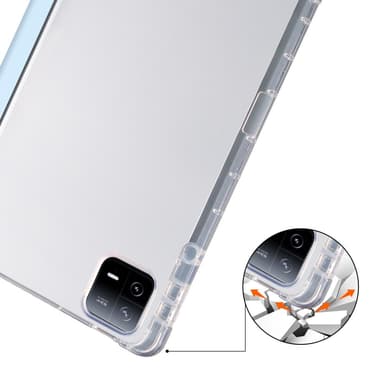 SKALO Xiaomi Pad 6 Trifold Fodral med Transparent Baksida - Ljusblå