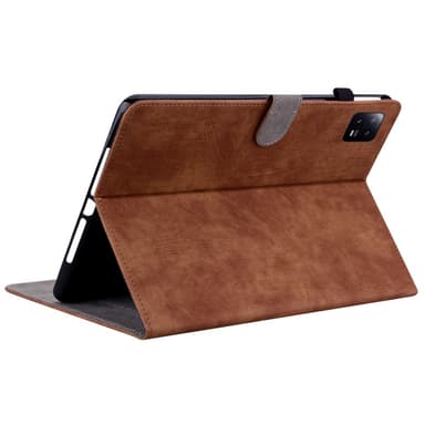 SKALO Xiaomi Pad 6 Cute Tiger PU-Läder Fodral - Brun