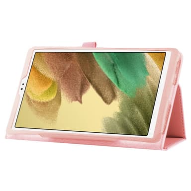 SKALO Samsung Tab A7 Lite Duofold Litchi Fodral - Rosa