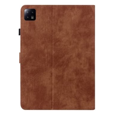 SKALO Xiaomi Pad 6 Cute Tiger PU-Läder Fodral - Brun