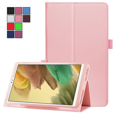 SKALO Samsung Tab A7 Lite Duofold Litchi Fodral - Rosa