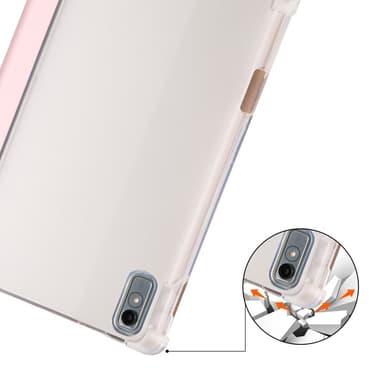 SKALO Lenovo Tab P11 Gen 2 Trifold Fodral med Transparent Baksida - Rosa