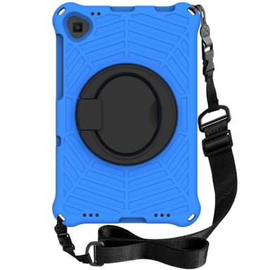 SKALO Lenovo Tab M10 FHD Plus 10.3"" Extra Stöttåligt Armor Spindelnät Skal med Axelrem - Blå