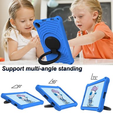 SKALO Lenovo Tab M10 FHD Plus 10.3"" Extra Stöttåligt Armor Spindelnät Skal med Axelrem - Blå