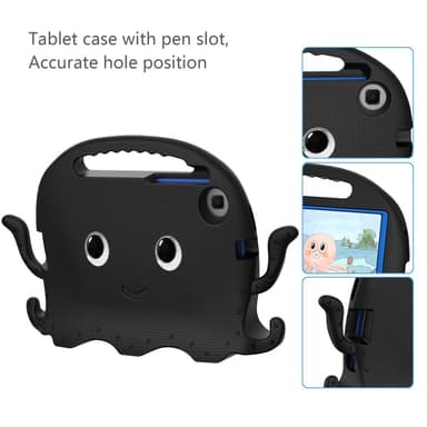SKALO Samsung Tab A7 Lite 3D Cartoon Barnskal - Svart