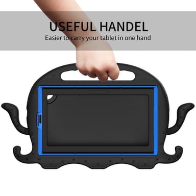 SKALO Samsung Tab A7 Lite 3D Cartoon Barnskal - Svart