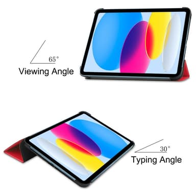 SKALO iPad 10.9 (2022) Trifold Fodral - Röd