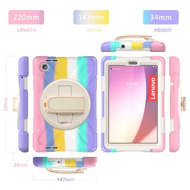 SKALO Lenovo Tab M8 Gen 4 Extra Stöttåligt Armor Shockproof Skal - Rainbow