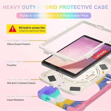 SKALO Lenovo Tab M8 Gen 4 Extra Stöttåligt Armor Shockproof Skal - Rainbow