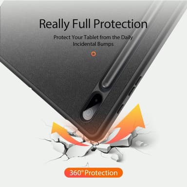 DUX DUCIS Samsung Tab S7+/S7 FE/S8+ DOMO Series Trifold Fodral - Svart