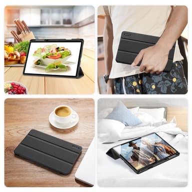DUX DUCIS Samsung Tab S7+/S7 FE/S8+ DOMO Series Trifold Fodral - Svart