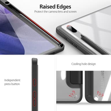 DUX DUCIS Samsung Tab S7+/S7 FE/S8+ TOBY Series Trifold Fodral - Svart