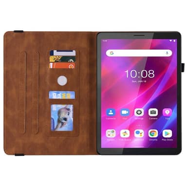 SKALO Lenovo Tab M7 (Gen 3) Mandala Butterfly Fodral - Brun