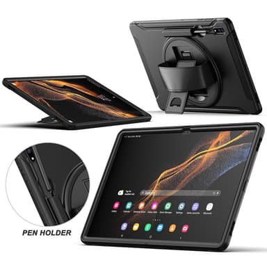 SKALO Samsung Tab S8 Ultra Extra Stöttåligt Armor Shockproof Skal - Svart