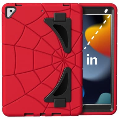 SKALO iPad 10.2 Spindelnät Barnskal - Röd-Svart