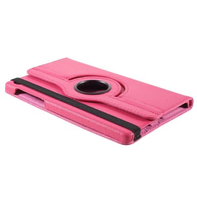 SKALO Samsung Tab A7 Lite 360 Litchi Fodral - Cerise