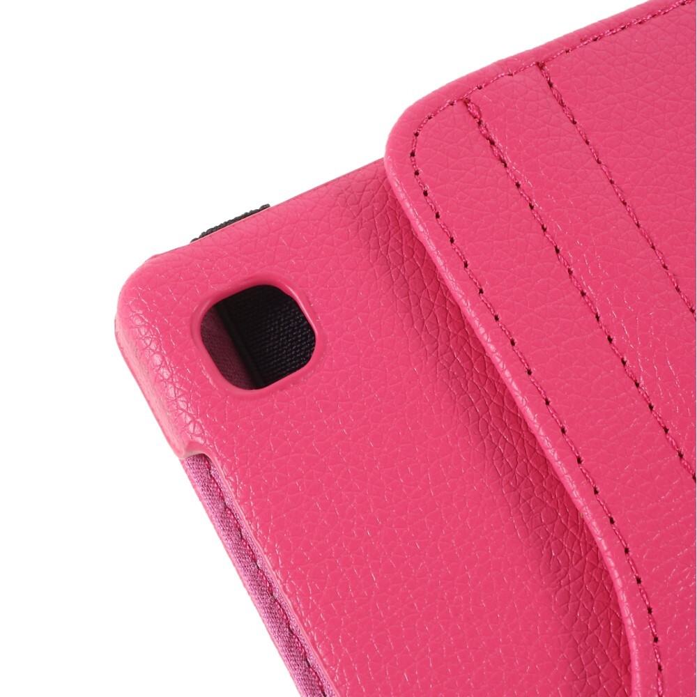 SKALO Samsung Tab A7 Lite 360 Litchi Fodral - Cerise