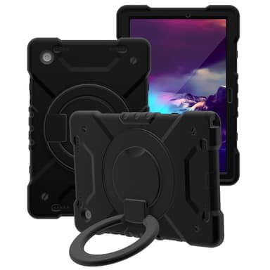 SKALO Samsung Tab A8 10.5 (2021/2022) Extra Stöttåligt Armor Ring Skal med Axelrem - Svart