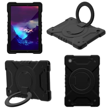 SKALO Samsung Tab A8 10.5 (2021/2022) Extra Stöttåligt Armor Ring Skal med Axelrem - Svart