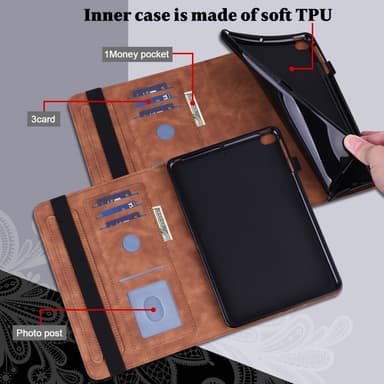 SKALO Samsung Tab S8 Mandala Fodral - Brun