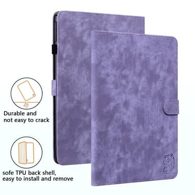 SKALO Lenovo Tab P12 Cute Tiger PU-Läder Fodral - Lila
