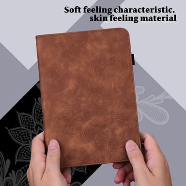 SKALO Samsung Tab S8 Mandala Fodral - Brun