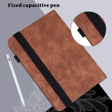 SKALO Samsung Tab S8 Mandala Fodral - Brun
