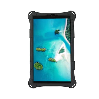 SKALO Samsung Tab A7 Lite Stöttåligt Armor Silikon Skal med Axelrem - Svart