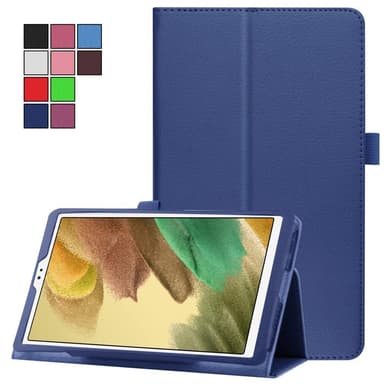 SKALO Samsung Tab A7 Lite Duofold Litchi Fodral - Mörkblå