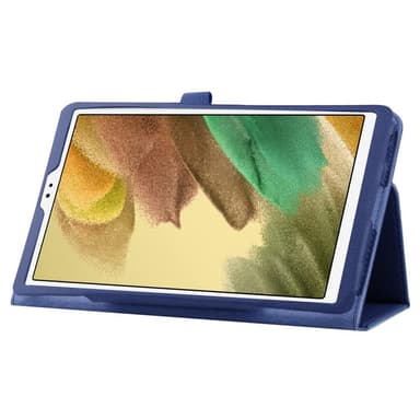 SKALO Samsung Tab A7 Lite Duofold Litchi Fodral - Mörkblå