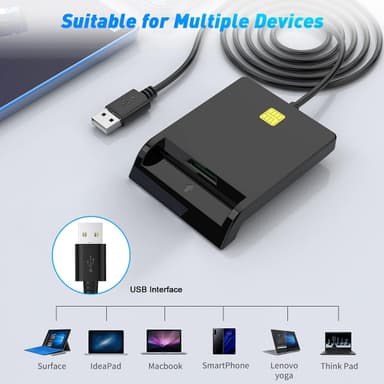 NÖRDIC USB-A Smart- och SIM-kortläsare ISO7816 ID kort EMV Kredit kort