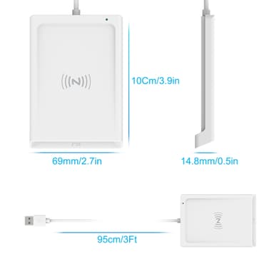 NÖRDIC Smartkort läsare med NFC, USB-A