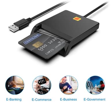 NÖRDIC USB-A Smart- och SIM-kortläsare ISO7816 ID kort EMV Kredit kort