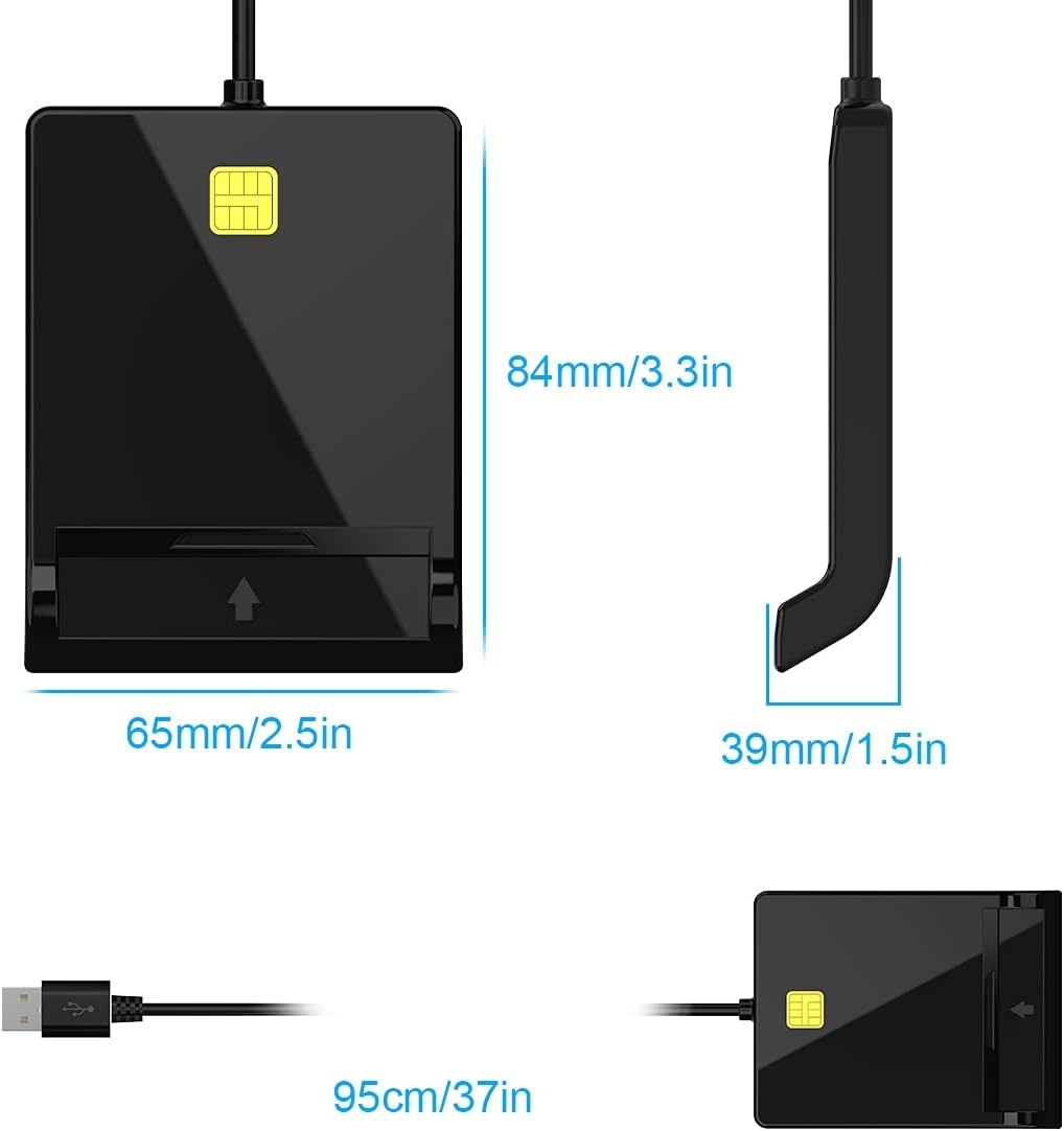 NÖRDIC USB-A Smart- och SIM-kortläsare ISO7816 ID kort EMV Kredit kort
