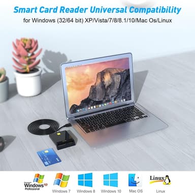 NÖRDIC USB-A Smart- och SIM-kortläsare ISO7816 ID kort EMV Kredit kort