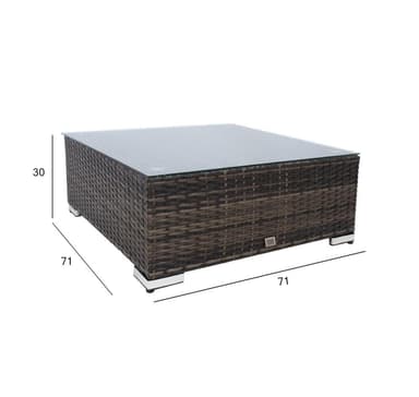 Soffbord SEVILLA NYTT 71x71xH30cm, mörkbrunt