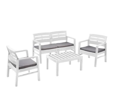 Trädgårdsmöbler set JAVA bord, bänk, 2 stolar