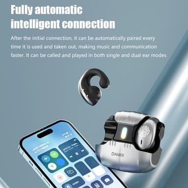 DAMIX Bluetooth 5.5 hörlurar Fingerprint Touch Clip-On trådlösa