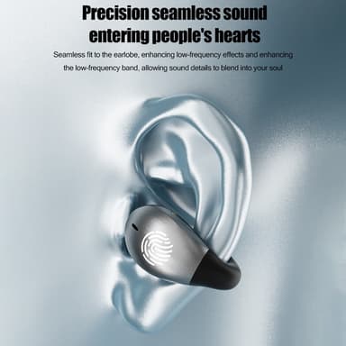 DAMIX Bluetooth 5.5 hörlurar Fingerprint Touch Clip-On trådlösa