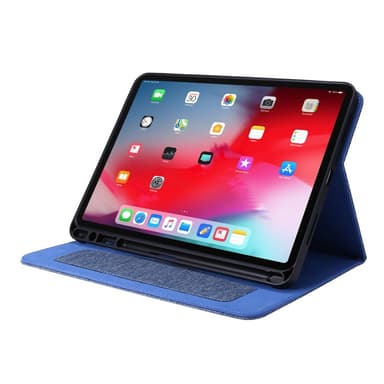 Till iPad Air 13 (2024) Vikbart fodral korthållare Tygtextur - Blå