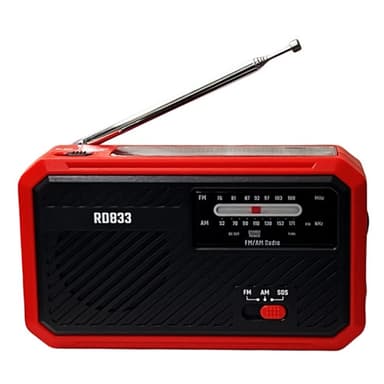 AM FM Radio Solar Laddning Handvev LED-Ficklampa PowerBank