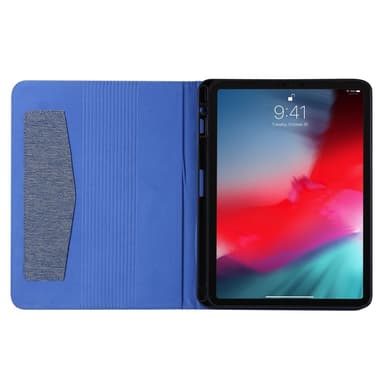 Till iPad Air 13 (2024) Vikbart fodral korthållare Tygtextur - Blå