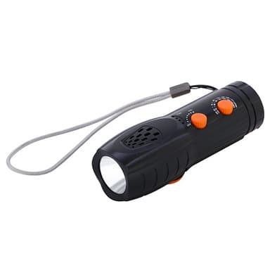Handvev AM / FM Radio LED Ficklampa 1200mAh Emergency Power Bank
