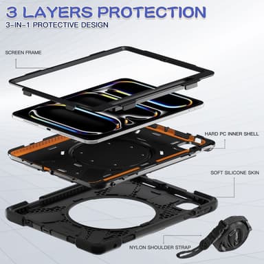 Heavy Duty Armor skal till iPad Pro 11 (2024) - Svart