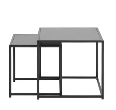 Soffbord 2st SEAFORD 40x40xH40cm, 50x50xH45cm, svart