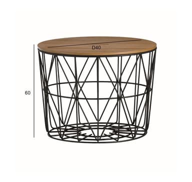 Soffbord HELENA D60xH40cm, ekfaner